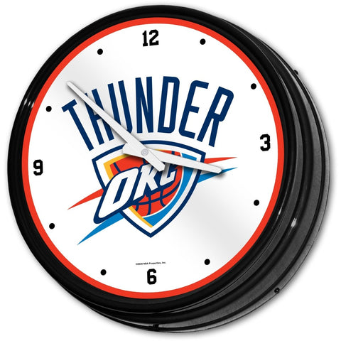 Oklahoma City Thunder: Retro Lighted Wall Clock - The Fan-Brand