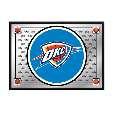Oklahoma City Thunder: Team Spirit - Framed Mirrored Wall Sign - The Fan-Brand