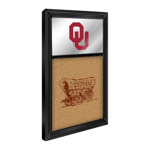 Oklahoma Sooners: Dual Logo - Mirrored Cork Note Board - The Fan-Brand