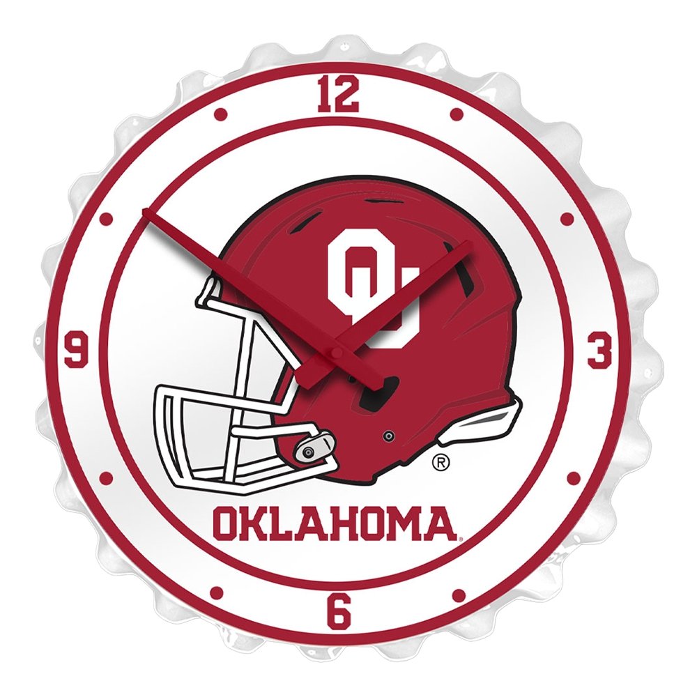 Oklahoma Sooners: Helmet - Bottle Cap Wall Clock - The Fan-Brand