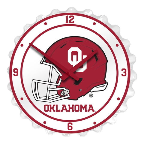Oklahoma Sooners: Helmet - Bottle Cap Wall Clock - The Fan-Brand