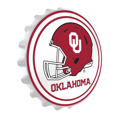 Oklahoma Sooners: Helmet - Bottle Cap Wall Sign - The Fan-Brand