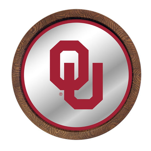 Oklahoma Sooners: Mirrored Barrel Top Mirrored Wall Sign - The Fan-Brand