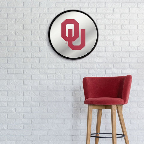 Oklahoma Sooners: Modern Disc Mirrored Wall Sign - The Fan-Brand