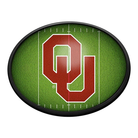 Oklahoma Sooners: On the 50 - Oval Slimline Lighted Wall Sign - The Fan-Brand
