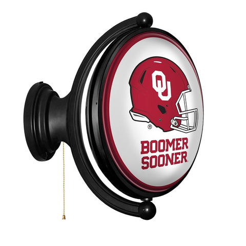 Oklahoma Sooners: Original Oval Rotating Lighted Wall Sign - The Fan-Brand