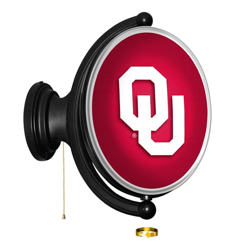 Oklahoma Sooners: Original Oval Rotating Lighted Wall Sign - The Fan-Brand