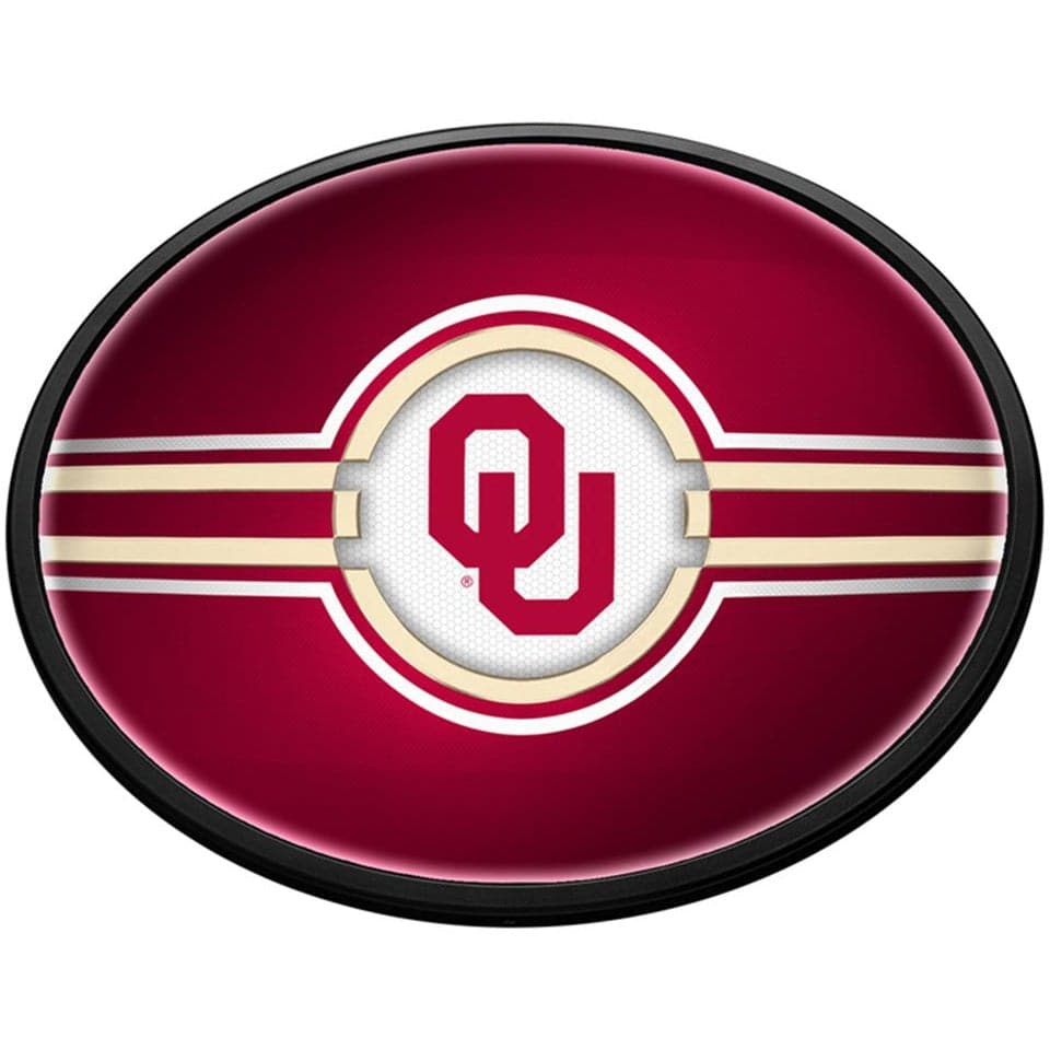 Oklahoma Sooners: Oval Slimline Lighted Wall Sign - The Fan-Brand