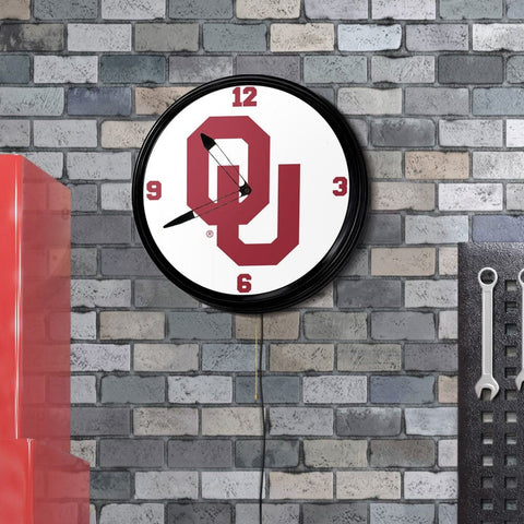 Oklahoma Sooners: Retro Lighted Wall Clock - The Fan-Brand