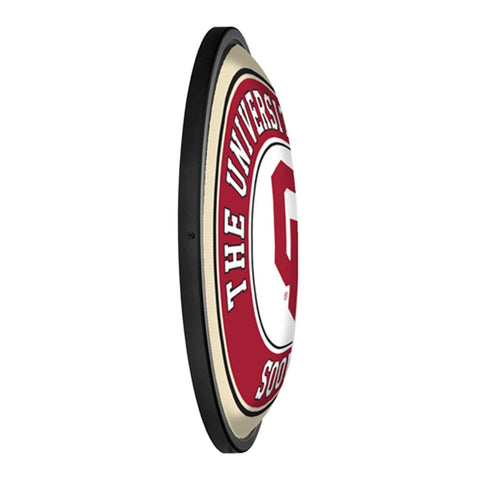 Oklahoma Sooners: Round Slimline Lighted Wall Sign - The Fan-Brand