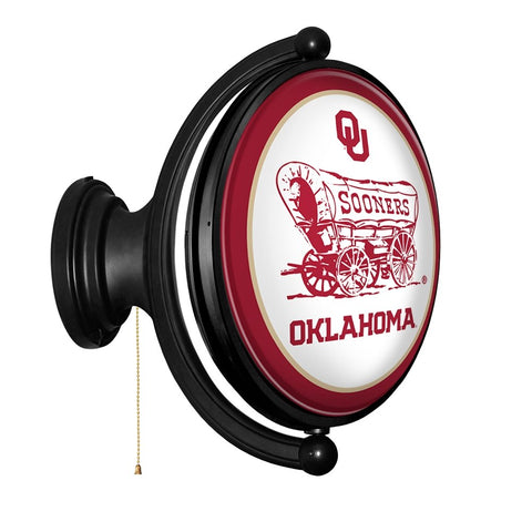 Oklahoma Sooners: Schooner - Original Oval Rotating Lighted Wall Sign - The Fan-Brand