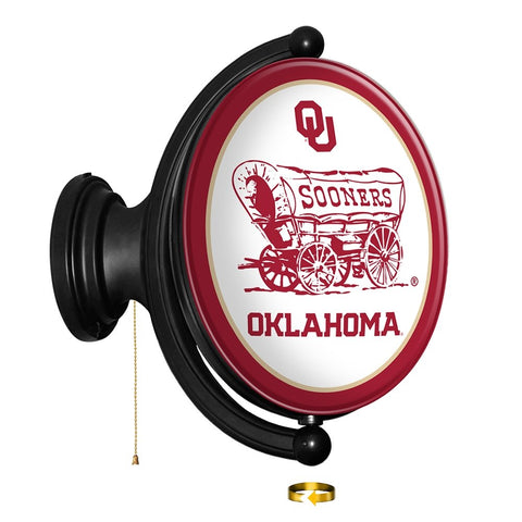 Oklahoma Sooners: Schooner - Original Oval Rotating Lighted Wall Sign - The Fan-Brand
