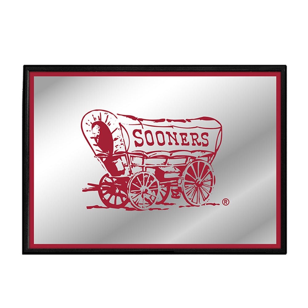Oklahoma Sooners: Wagon - Framed Mirrored Wall Sign - The Fan-Brand