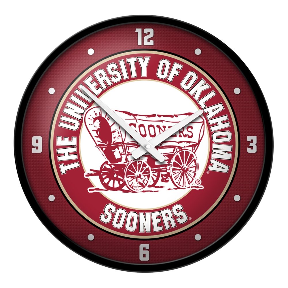 Oklahoma Sooners: Wagon - Modern Disc Wall Clock - The Fan-Brand