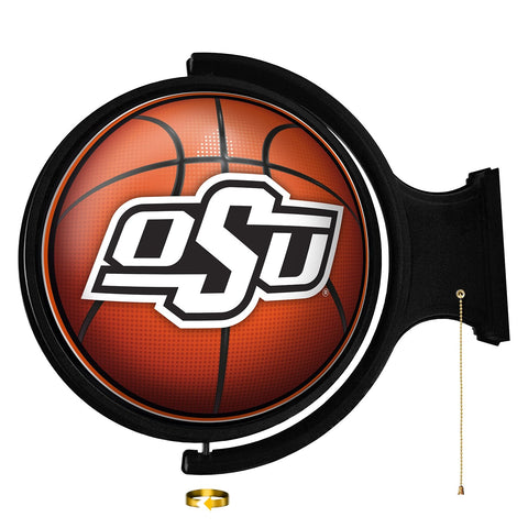 Oklahoma State Cowboys: Basketball - Original Round Rotating Lighted Wall Sign - The Fan-Brand
