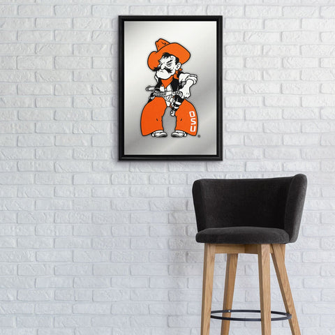 Oklahoma State Cowboys: Mascot - Framed Mirrored Wall Sign - The Fan-Brand