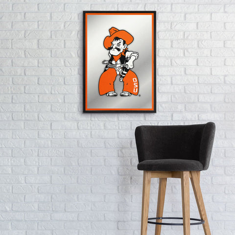 Oklahoma State Cowboys: Mascot - Framed Mirrored Wall Sign - The Fan-Brand