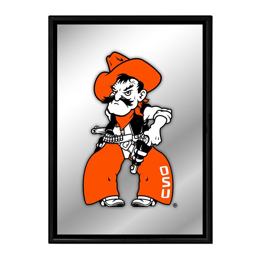 Oklahoma State Cowboys: Mascot - Framed Mirrored Wall Sign - The Fan-Brand