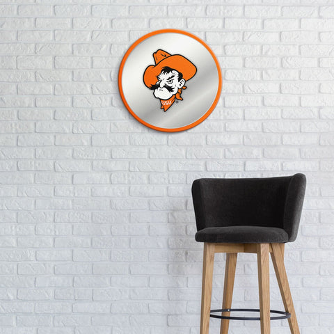 Oklahoma State Cowboys: Mascot - Modern Disc Mirrored Wall Sign - The Fan-Brand