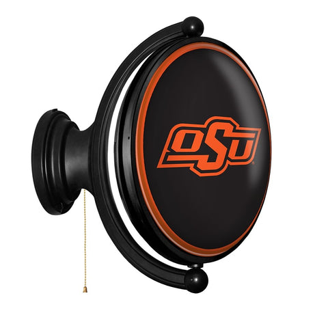 Oklahoma State Cowboys: Original Oval Rotating Lighted Wall Sign - The Fan-Brand