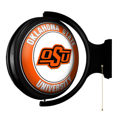 Oklahoma State Cowboys: Original Round Rotating Lighted Wall Sign - The Fan-Brand