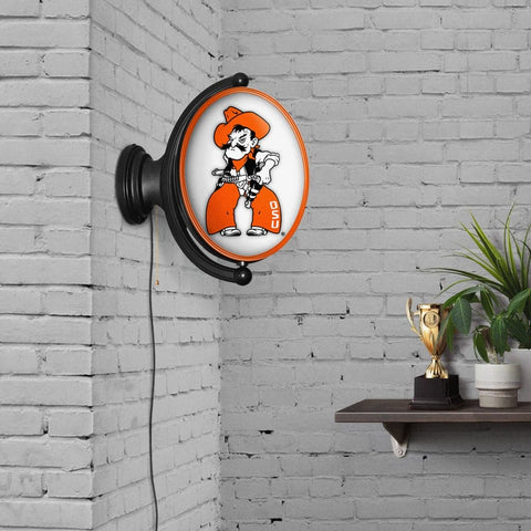 Oklahoma State Cowboys: Pete - Original Oval Rotating Lighted Wall Sign - The Fan-Brand