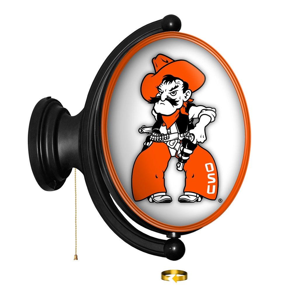 Oklahoma State Cowboys: Pete - Original Oval Rotating Lighted Wall Sign - The Fan-Brand