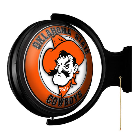 Oklahoma State Cowboys: Pete - Original Round Rotating Lighted Wall Sign - The Fan-Brand
