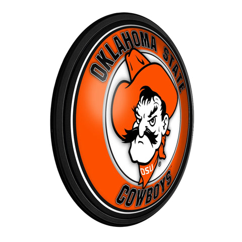 Oklahoma State Cowboys: Pete - Round Slimline Lighted Wall Sign - The Fan-Brand