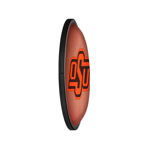 Oklahoma State Cowboys: Pigskin - Oval Slimline Lighted Wall Sign - The Fan-Brand
