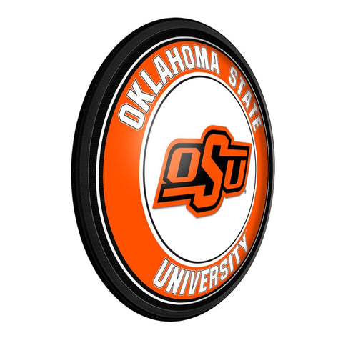Oklahoma State Cowboys: Round Slimline Lighted Wall Sign - The Fan-Brand