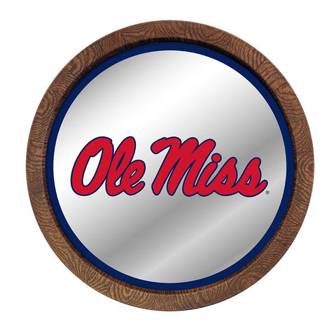 Ole Miss Rebels: Mirrored Barrel Top Mirrored Wall Sign - The Fan-Brand