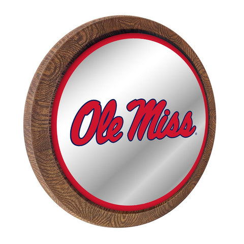 Ole Miss Rebels: Mirrored Barrel Top Mirrored Wall Sign - The Fan-Brand