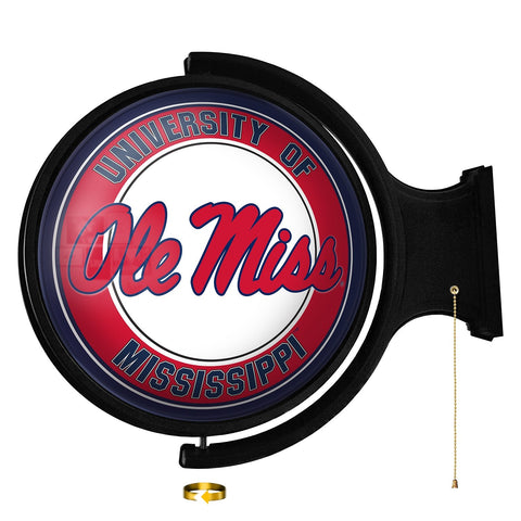 Ole Miss Rebels: Original Round Rotating Lighted Wall Sign - The Fan-Brand