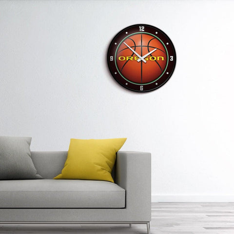 Oregon Ducks: Basketball - Modern Disc Wall Clock - The Fan-Brand