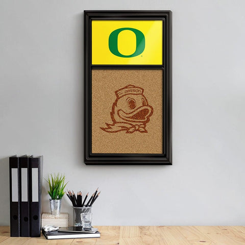 Oregon Ducks: Dual Logo - Cork Note Board - The Fan-Brand