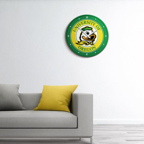 Oregon Ducks: Modern Disc Wall Clock - The Fan-Brand