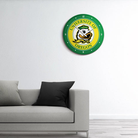 Oregon Ducks: Modern Disc Wall Clock - The Fan-Brand