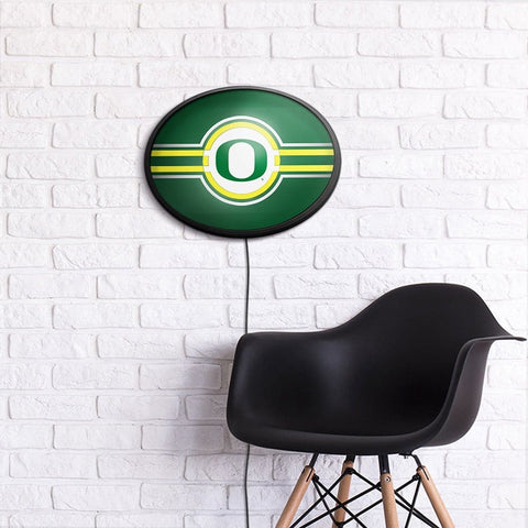 Oregon Ducks: Oval Slimline Lighted Wall Sign - The Fan-Brand