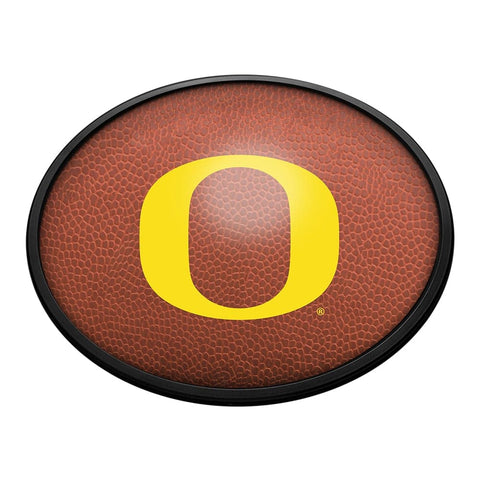 Oregon Ducks: Pigskin - Oval Slimline Lighted Wall Sign - The Fan-Brand