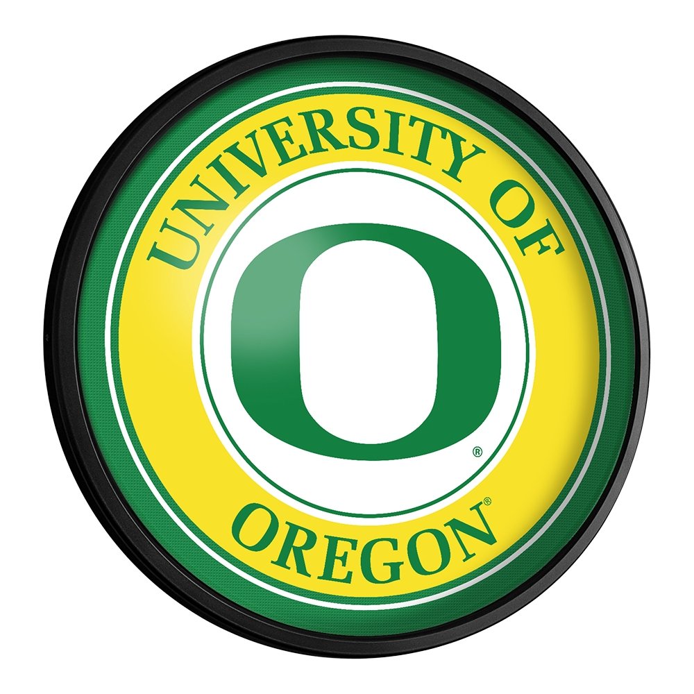 Oregon Ducks: Round Slimline Lighted Wall Sign - The Fan-Brand