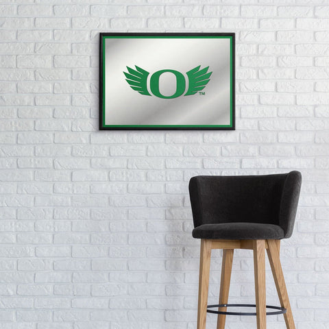 Oregon Ducks: Winged Logo - Framed Mirrored Wall Sign - The Fan-Brand