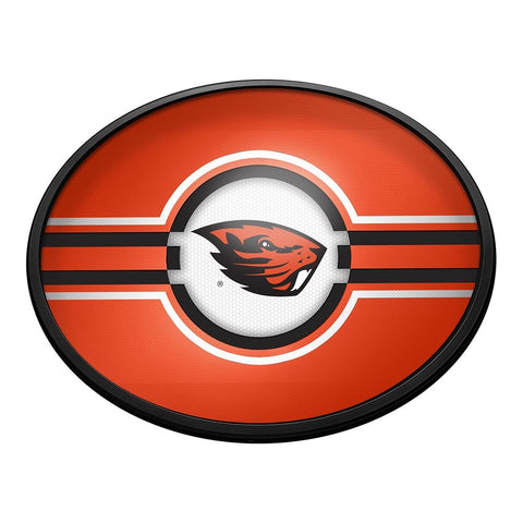 Oregon State Beavers: Oval Slimline Lighted Wall Sign - The Fan-Brand