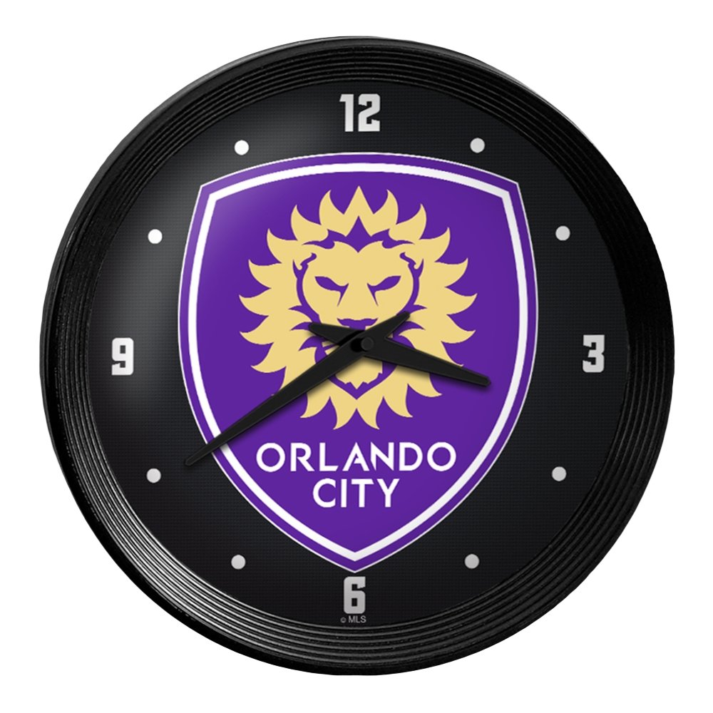 Orlando City: Ribbed Frame Wall Clock - The Fan-Brand