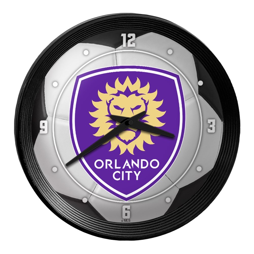 Orlando City: Soccer Ball - Ribbed Frame Wall Clock - The Fan-Brand