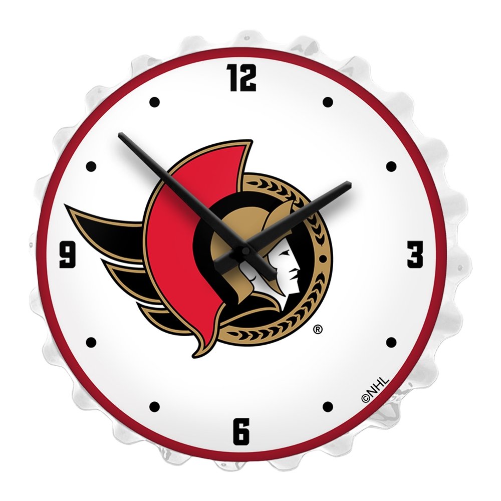 Ottawa Senators: Bottle Cap Lighted Wall Clock - The Fan-Brand