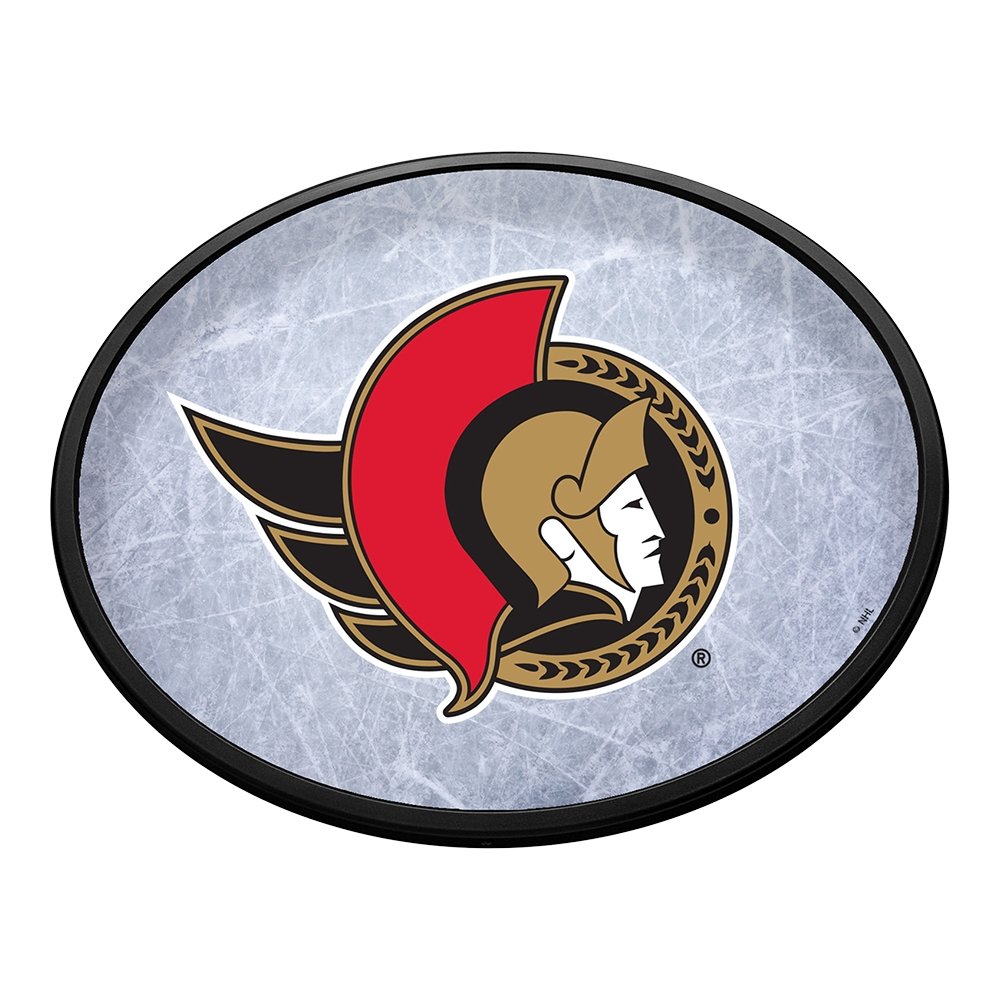 Ottawa Senators: Ice Rink - Oval Slimline Lighted Wall Sign - The Fan-Brand