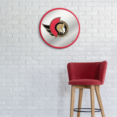 Ottawa Senators: Modern Disc Mirrored Wall Sign - The Fan-Brand