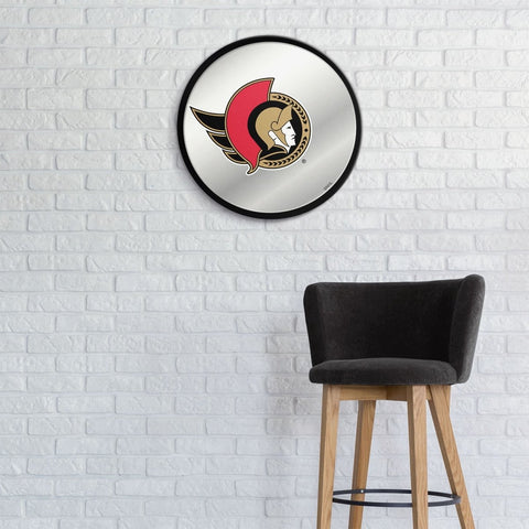 Ottawa Senators: Modern Disc Mirrored Wall Sign - The Fan-Brand