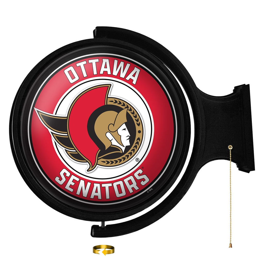 Ottawa Senators: Original Round Rotating Lighted Wall Sign - The Fan-Brand